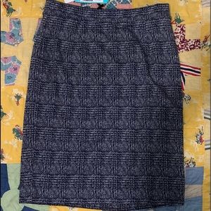 41 Hawthorn Navy Knit Jacquard Pencil Skirt